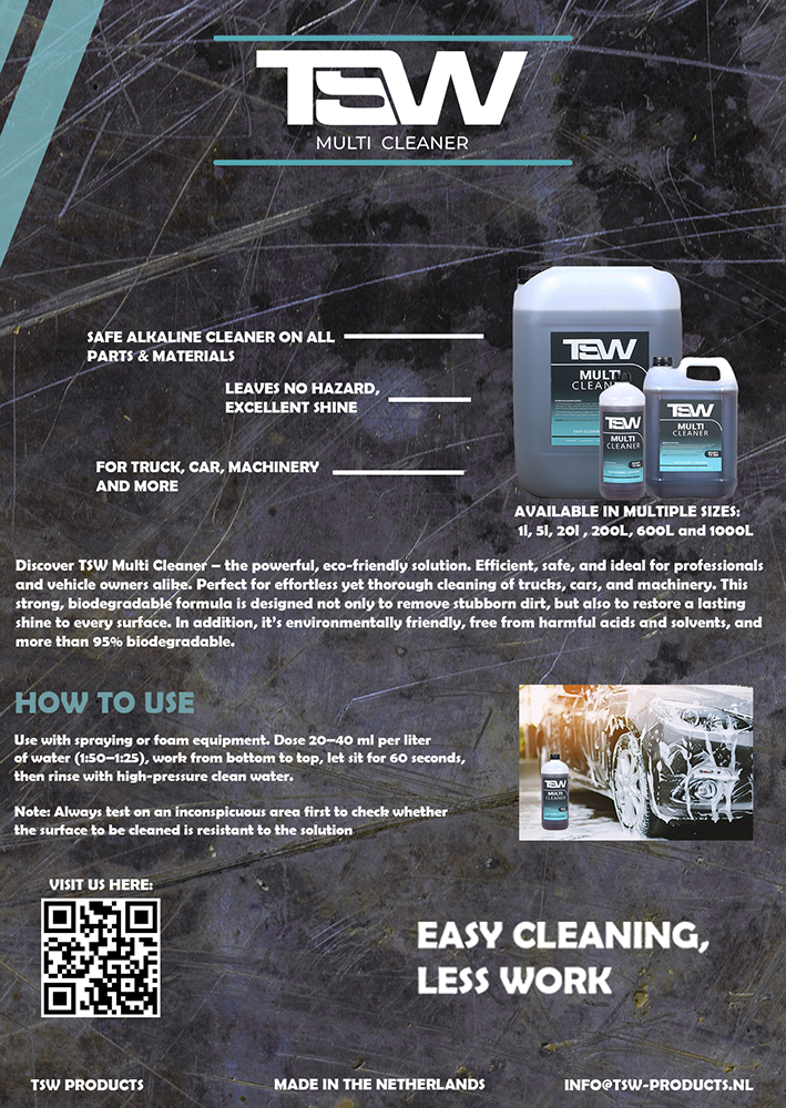 TSW Multi Cleaner – Ready to mix - 5L (auto - truck shampoo) - Afbeelding 2